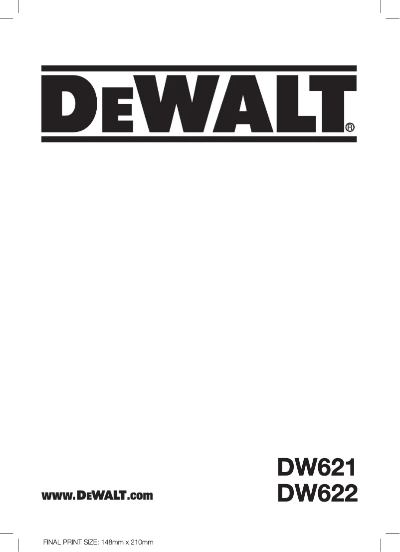Page 1 de la notice Manuel utilisateur DeWalt DW622