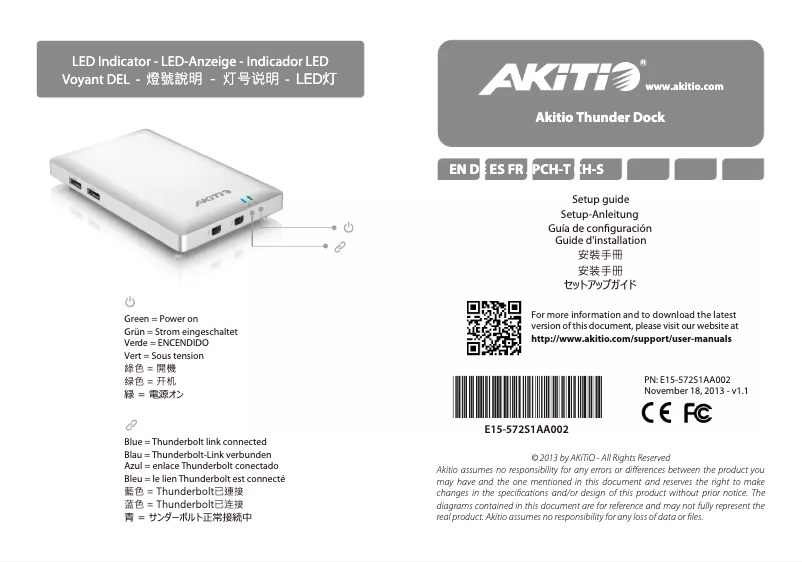 Page n°1 - Manuel utilisateur AKiTiO Thunder Dock
