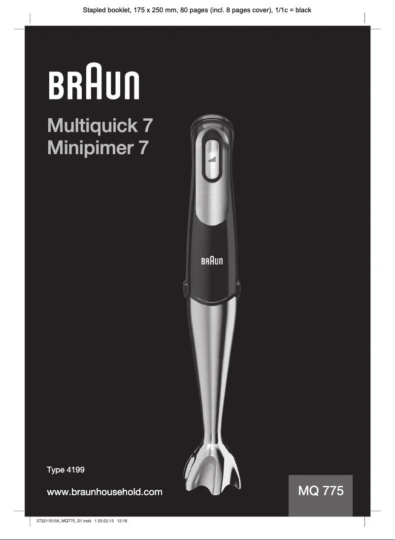 Página 1 del manual Manual de usuario Braun Multiquick 7 MQ 775 Patisserie