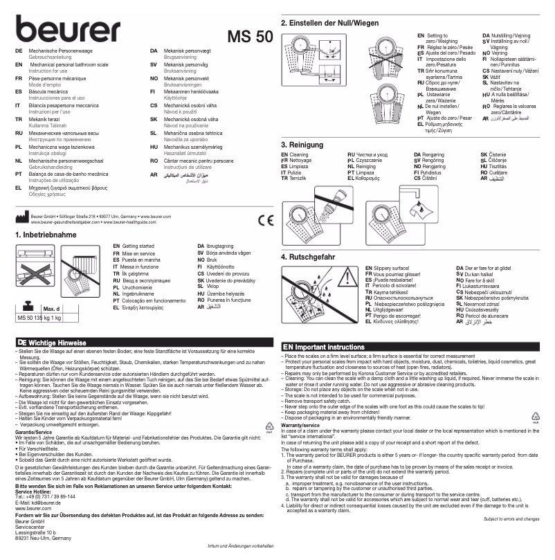 Image de la première page du manuel de l'appareil MS 50