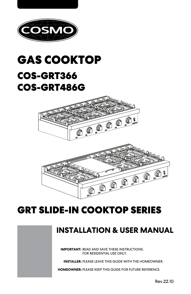 Image de la première page du manuel de l'appareil COS-GRT366