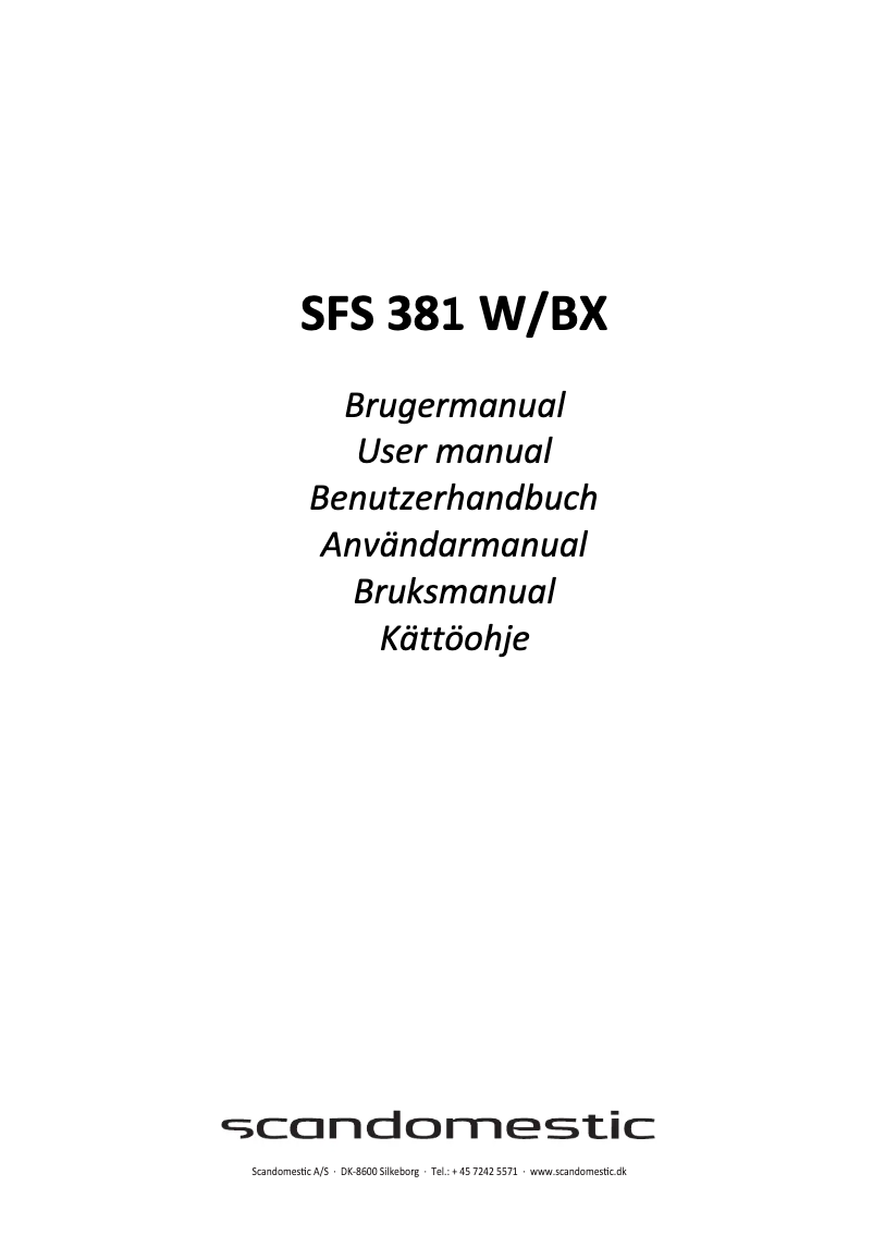 Page n°1 - Manuel utilisateur Scandomestic SFS 381 W
