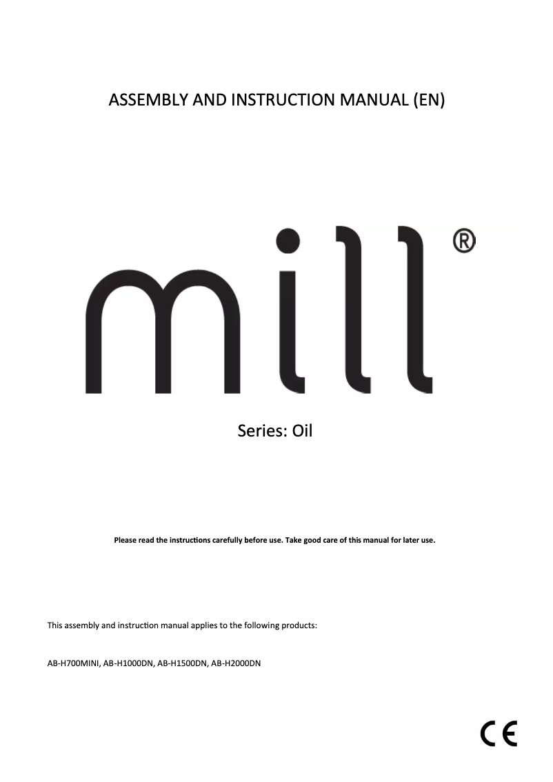 Page 1 de la notice Manuel utilisateur Mill AB-H700MINI