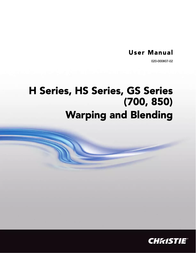 Page 1 de la notice Manuel utilisateur Christie DHD700-GS