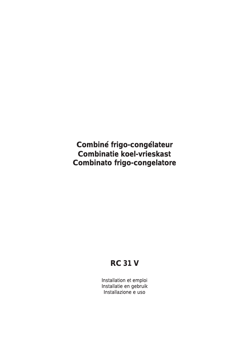 Image de la première page du manuel de l'appareil RC 31 V