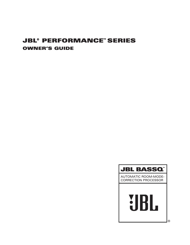 Page n°1 - Manuel utilisateur JBL BASS Q