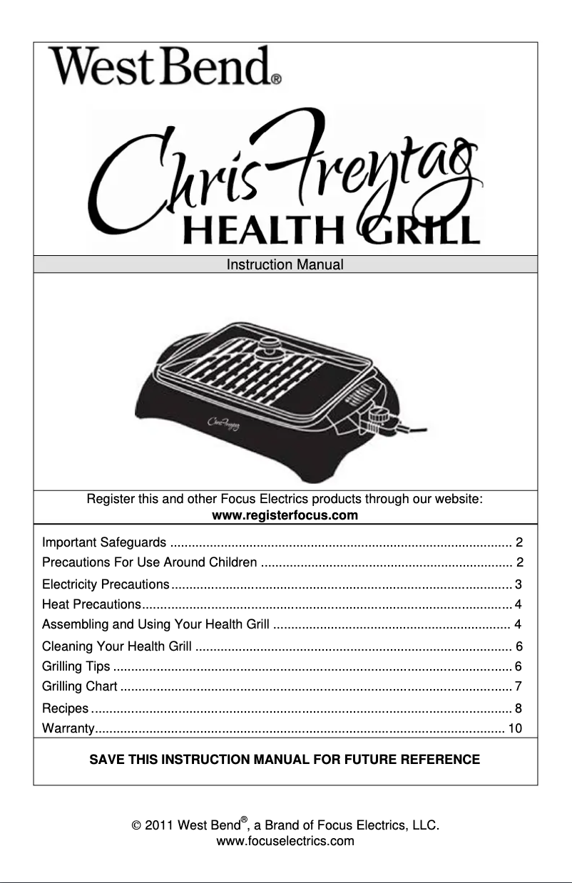 Page 1 de la notice Manuel utilisateur WestBend 6111CF