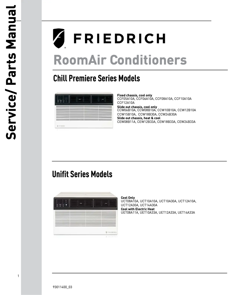 Page n°1 - Manuel utilisateur Friedrich Chill Premier CCF10A10A