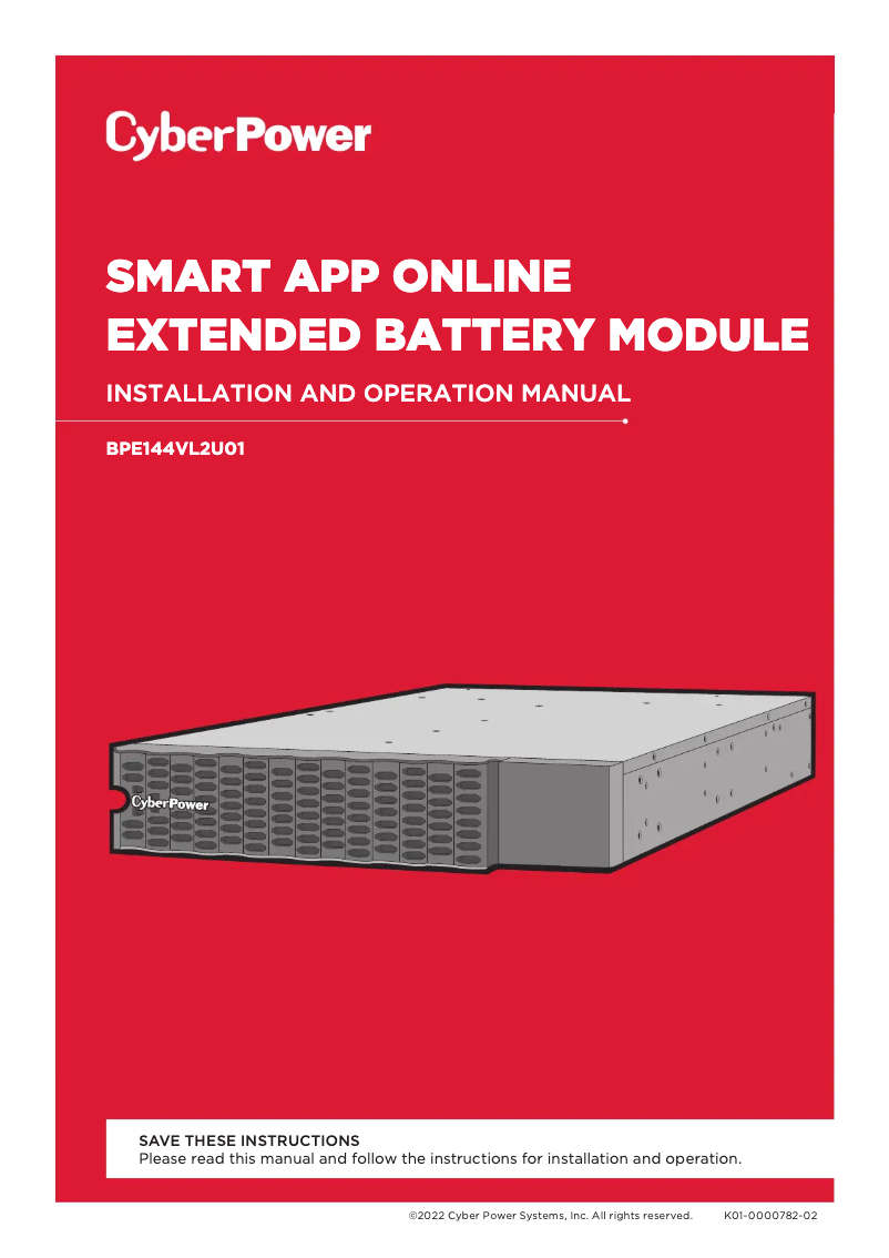 Página 1 del manual Manual de usuario CyberPower BPE144VL2U01