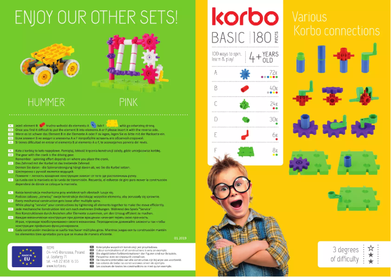 Page n°1 - Manuel utilisateur Korbo Basic 180