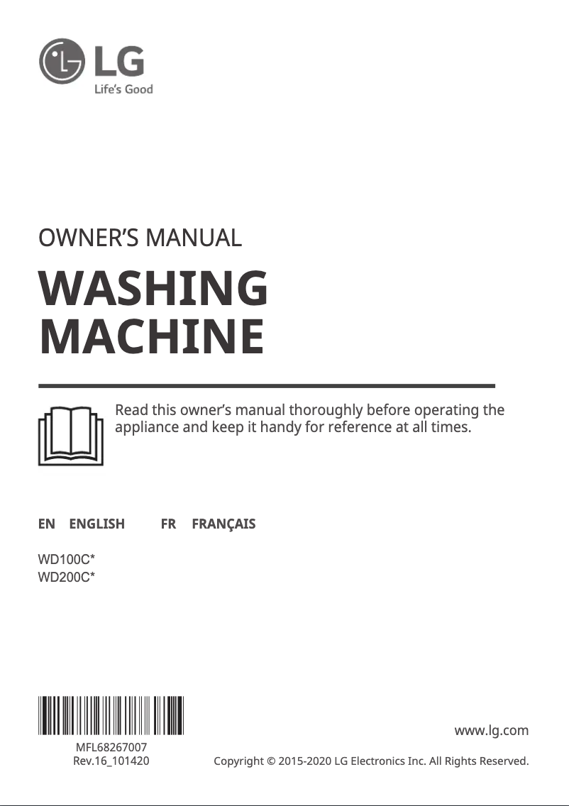 Page n°1 - Manuel utilisateur LG WD100CK