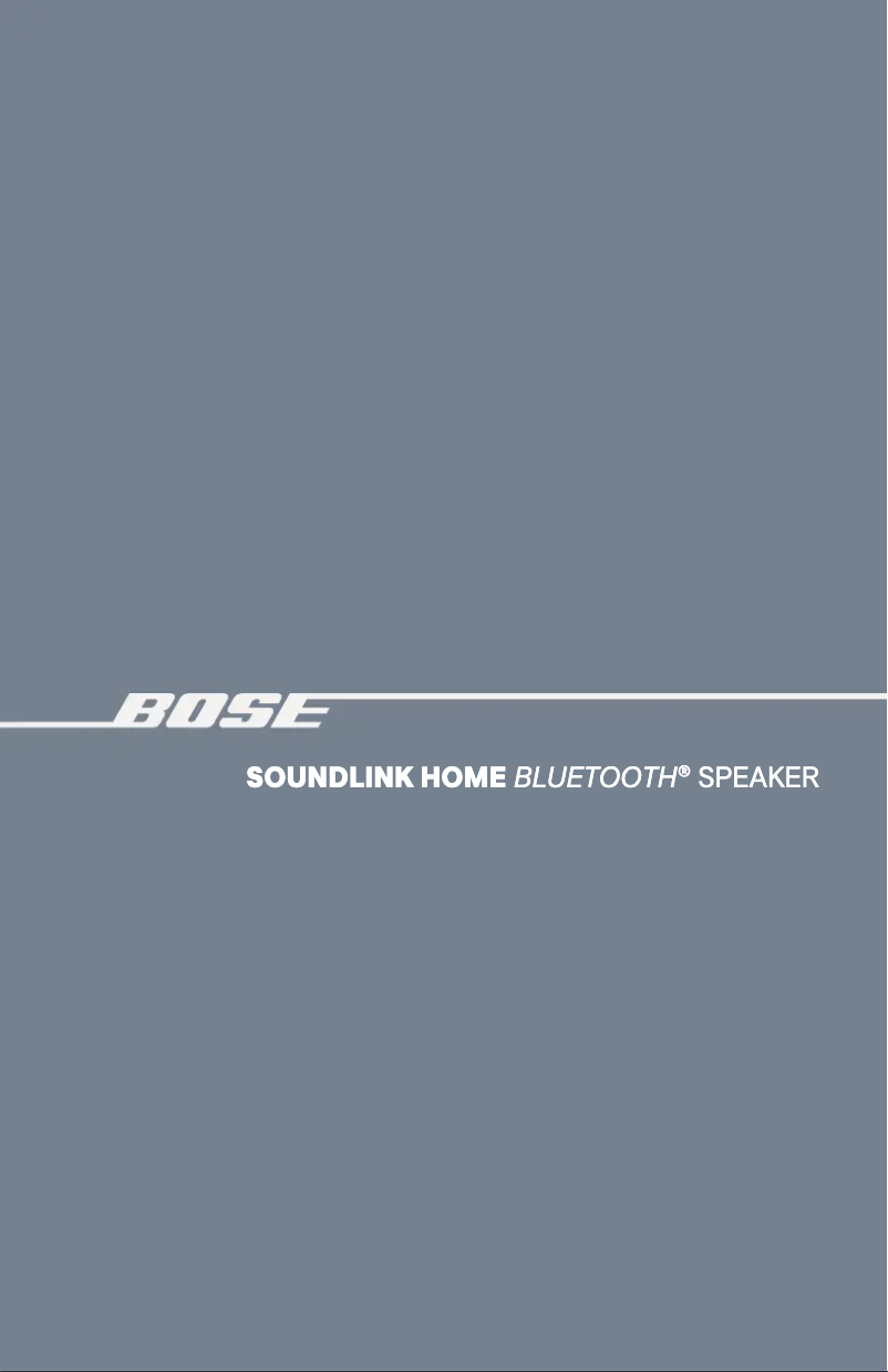 Page 1 de la notice Manuel utilisateur Bose SoundLink Home Bluetooth Speaker