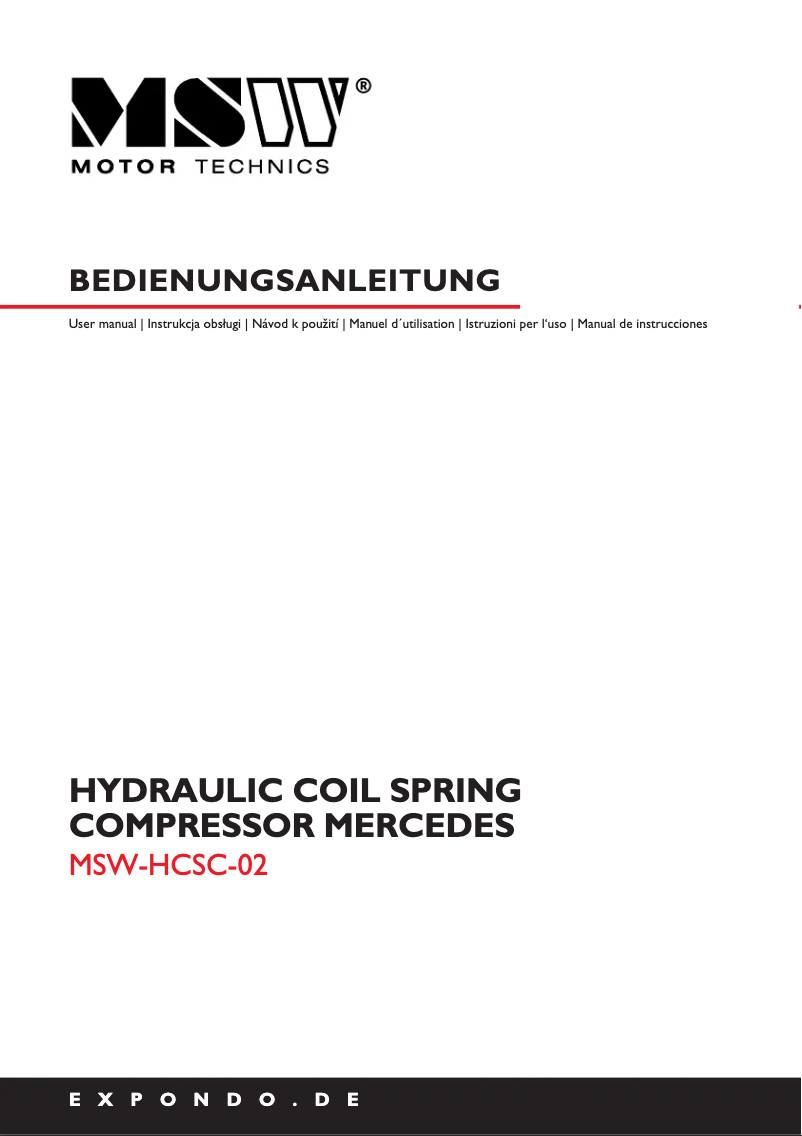 Page 1 de la notice Manuel utilisateur MSW MSW-HCSC-02