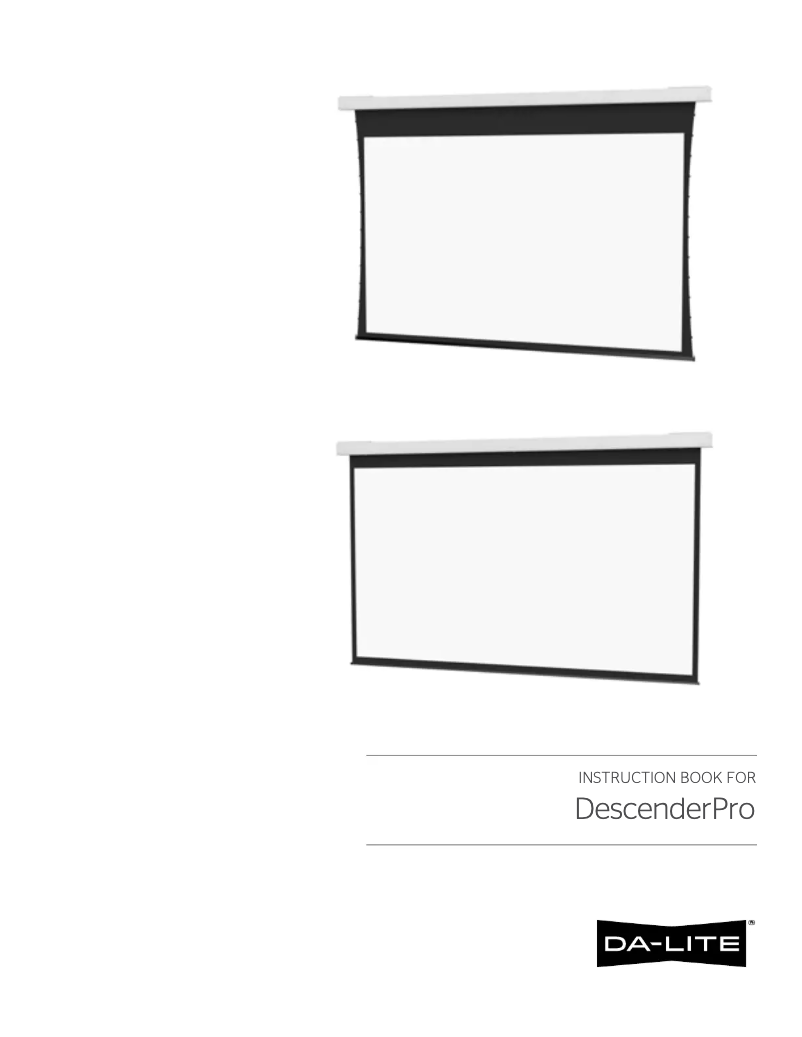 Page n°1 - Manuel utilisateur Da-Lite DescenderPro 29803LS