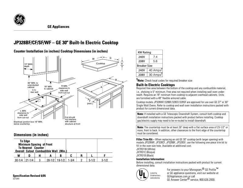Imagen de la primera página del manual del dispositivo JP328CFCC