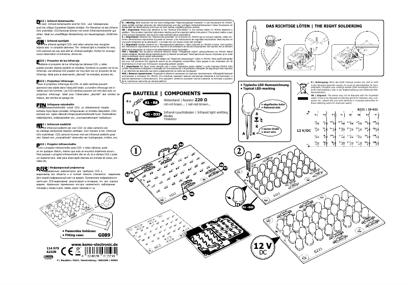 Page 1 de la notice Manuel utilisateur Kemo B223
