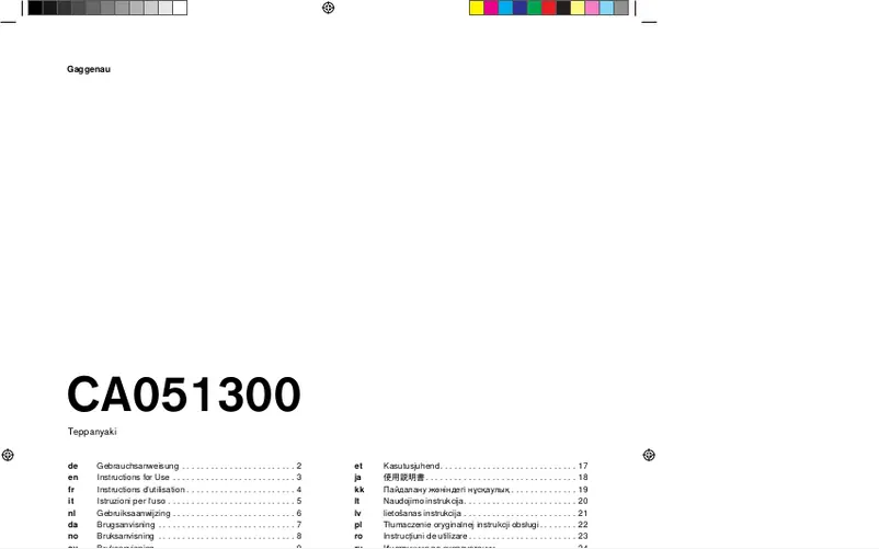 Página 1 del manual Manual de usuario Gaggenau CA051300