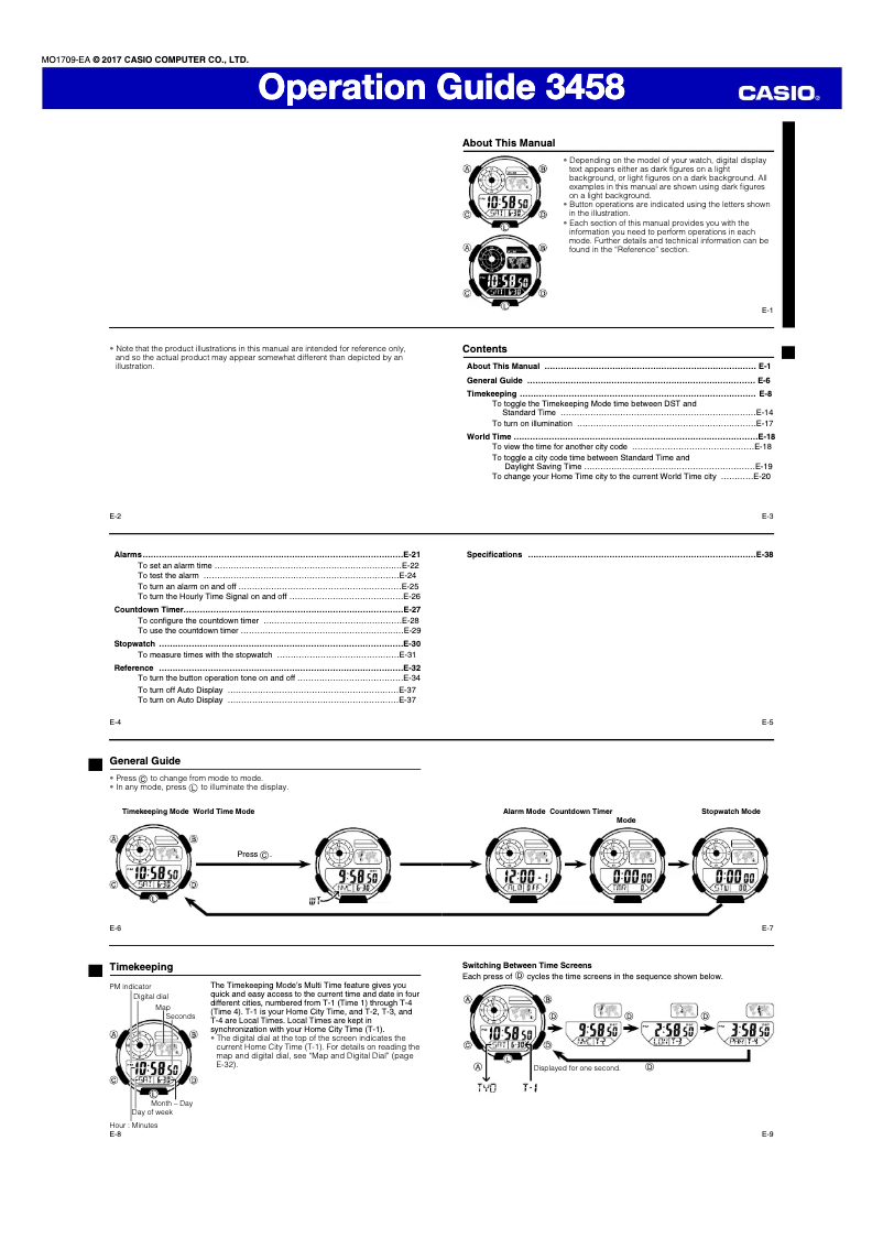 Image de la première page du manuel de l'appareil Collection AE-1400WH-2AVEF