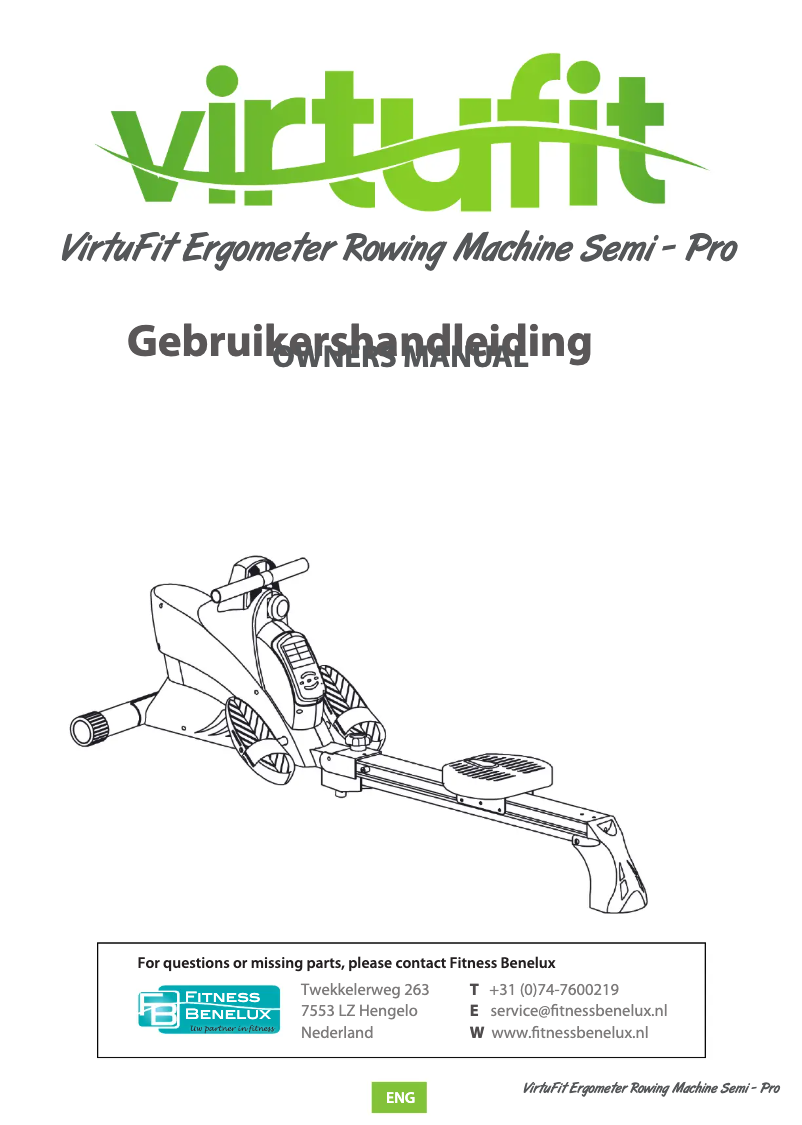 Página 1 del manual Manual de usuario VirtuFit Ergometer Semi-Pro