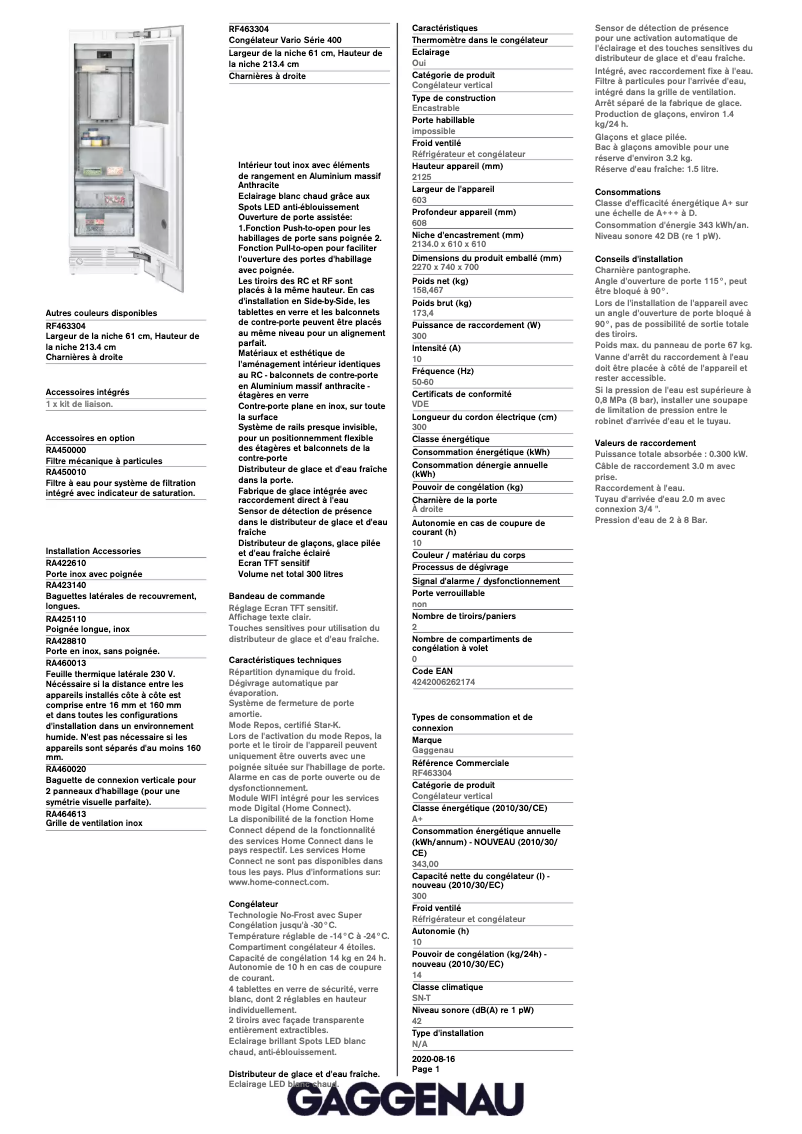 Imagen de la primera página del manual del dispositivo RF463304