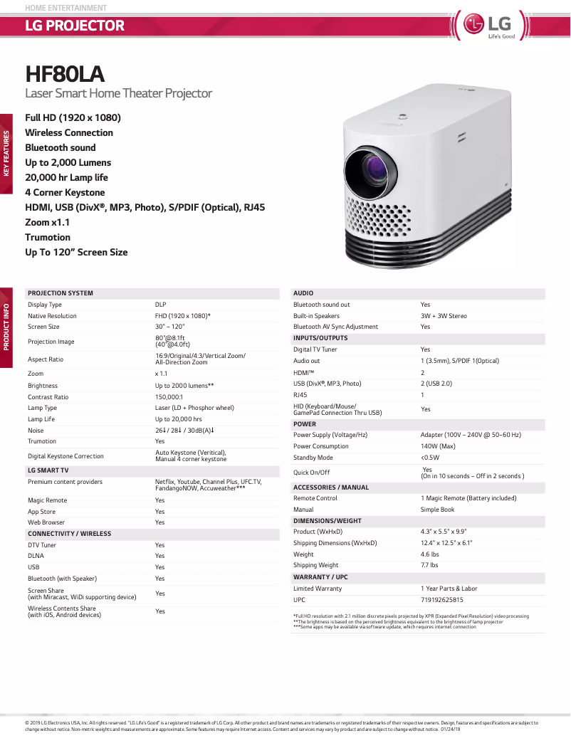 Image de la première page du manuel de l'appareil HF80LA