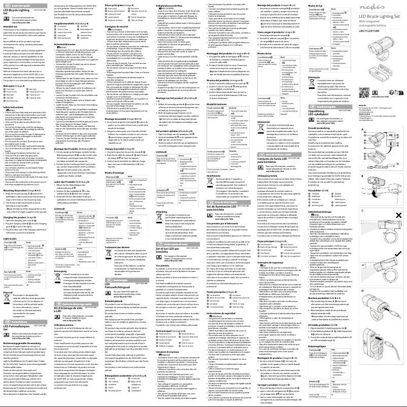 Page 1 de la notice Manuel utilisateur Nedis LBICYCLER10BK