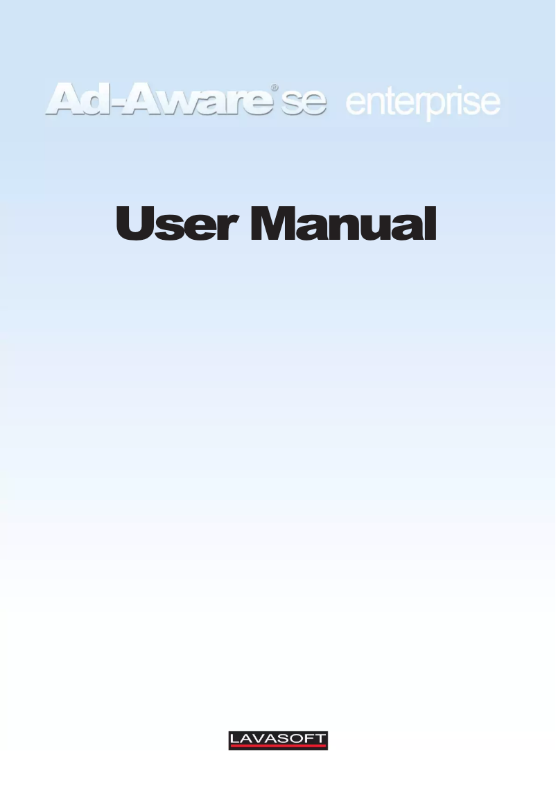 Image de la première page du manuel de l'appareil Ad-Aware SE enterprise