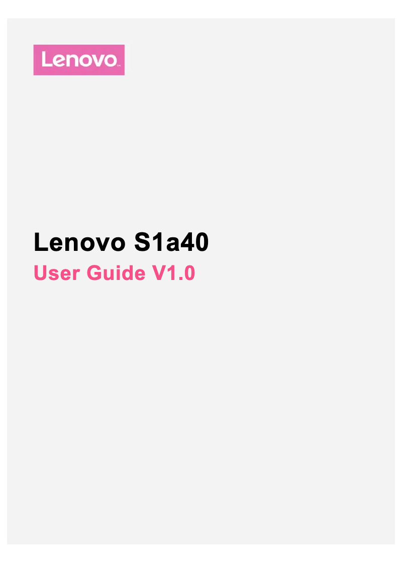 Page 1 de la notice Manuel utilisateur Lenovo VIBE S1a40