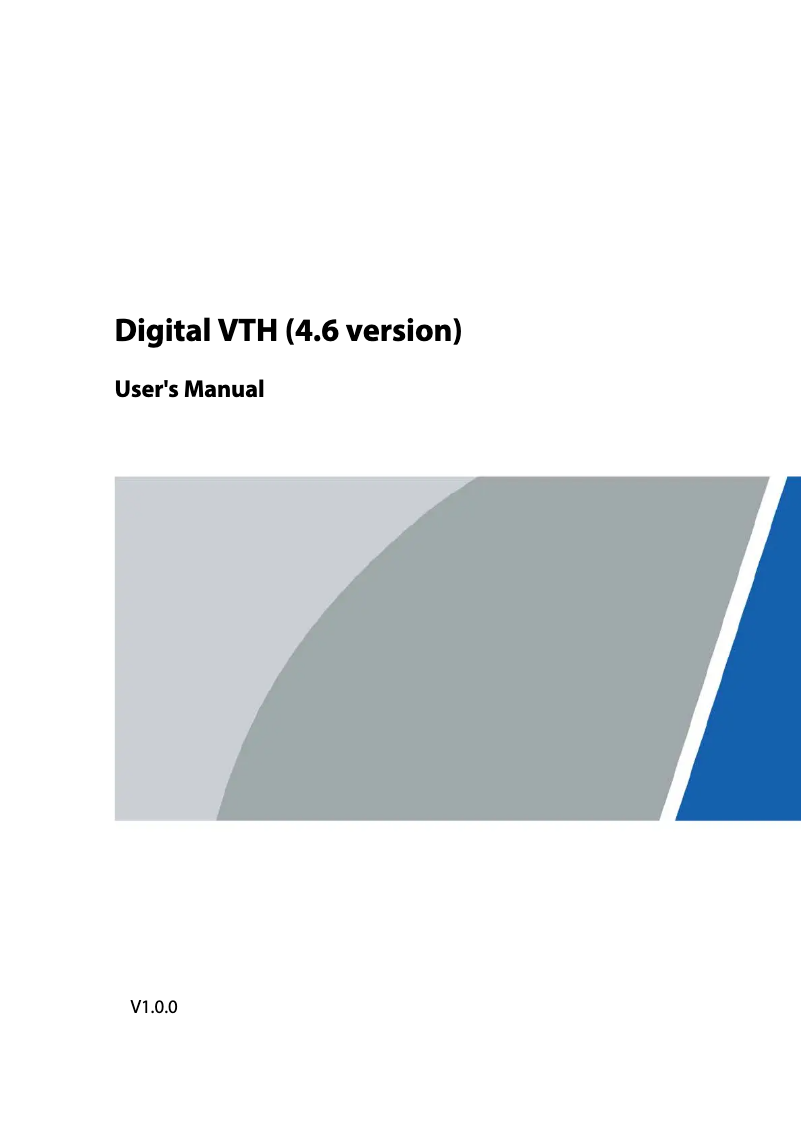 Page n°1 - Manuel utilisateur Dahua Technology VTH8621KMS-WP