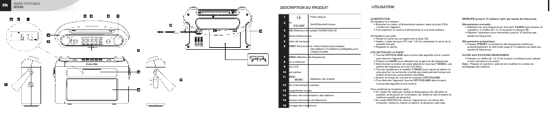 Page 1 de la notice Manuel utilisateur Thomson RT440
