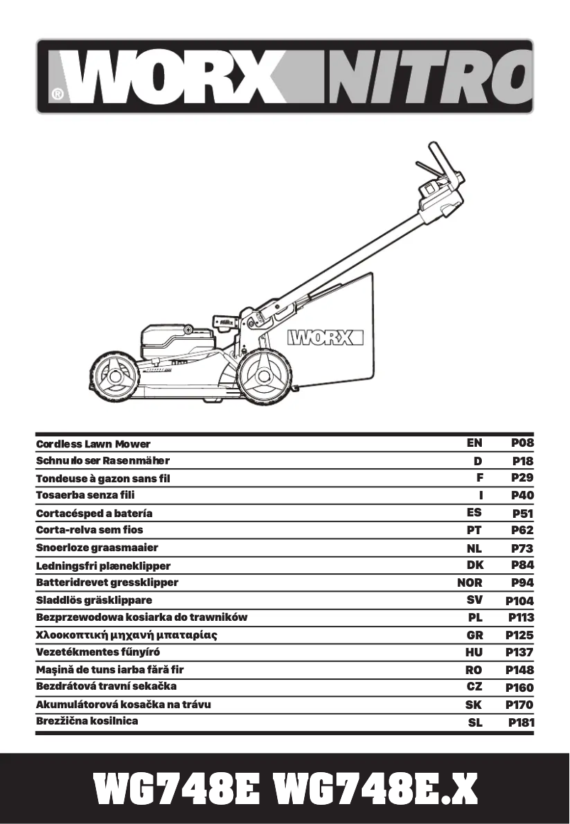Page n°1 - Manuel utilisateur Worx WG748E