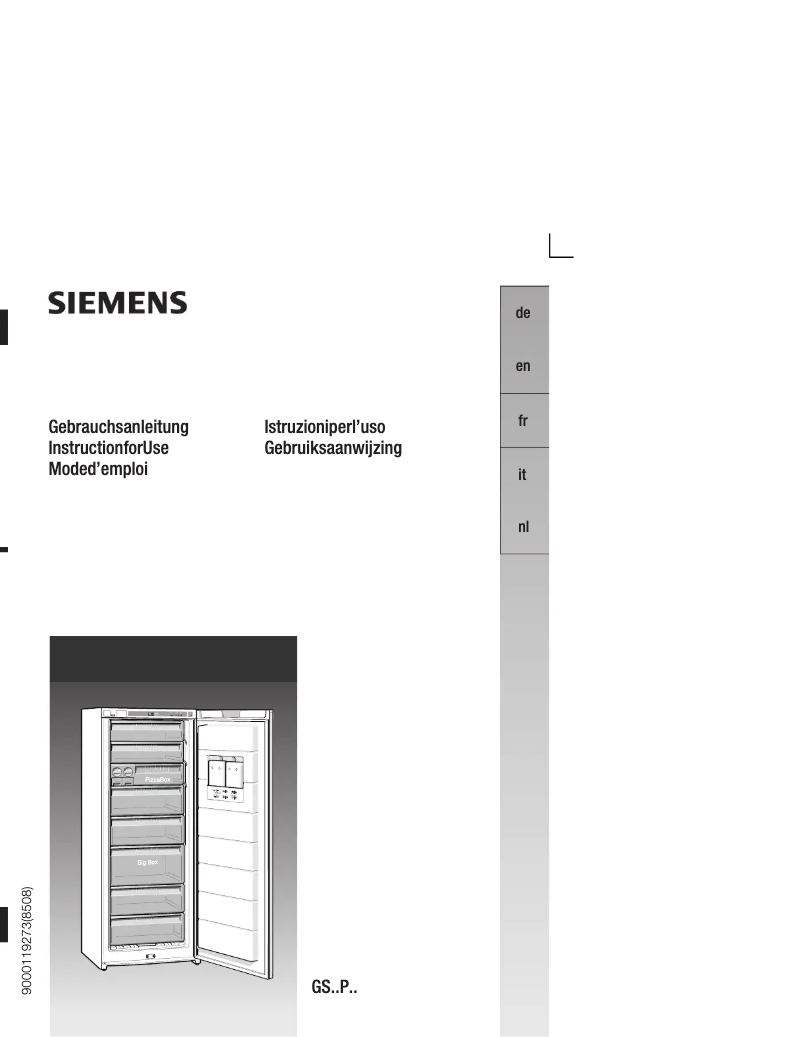 Page 1 de la notice Manuel utilisateur Siemens GS26PA31