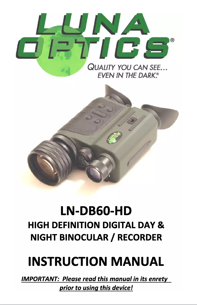 Page n°1 - Manuel utilisateur Yukon LN-DB60-HD