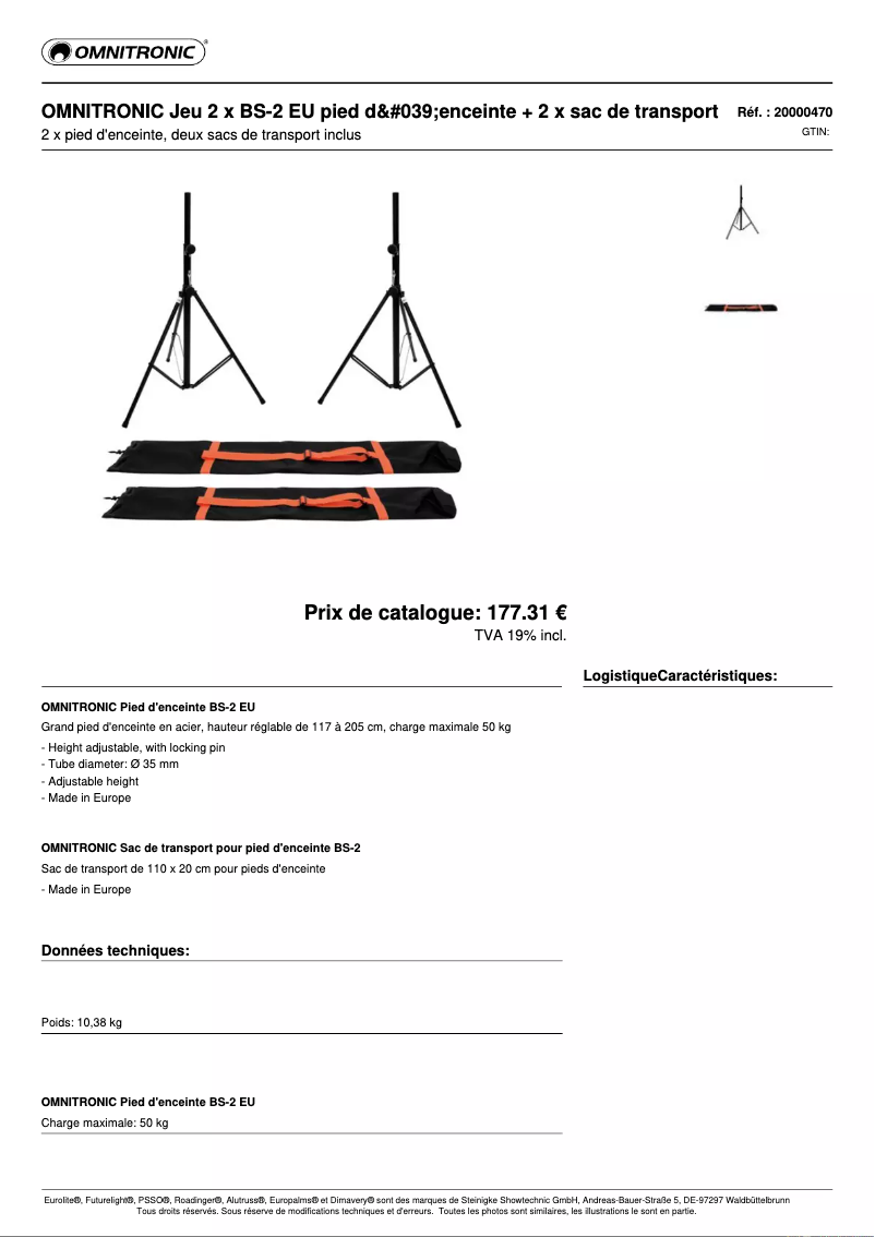 Image de la première page du manuel de l'appareil BS-2 EU