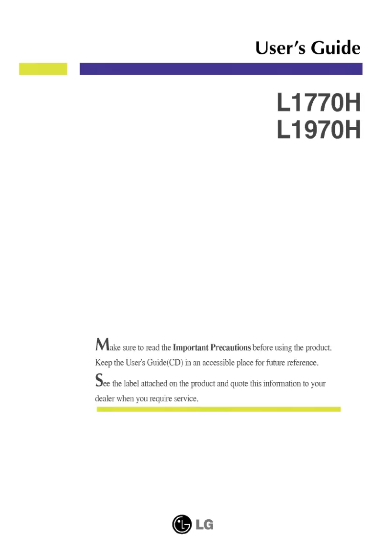 Image de la première page du manuel de l'appareil L1770H-WF