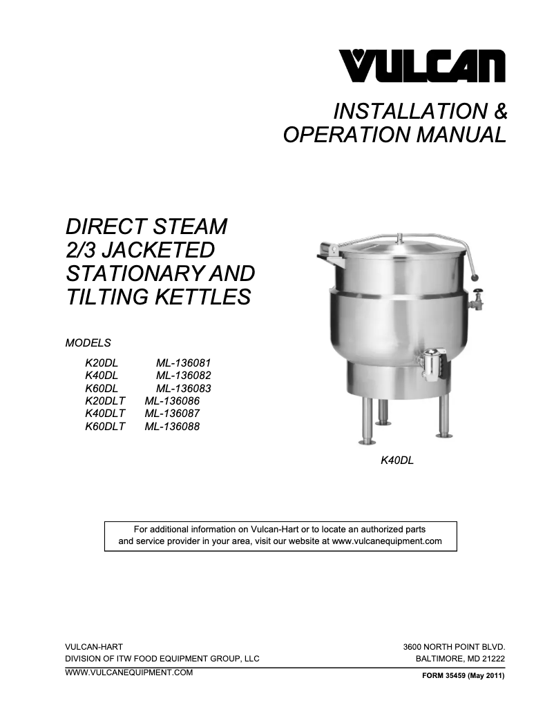 Page 1 de la notice Manuel utilisateur Vulcan K60DLT
