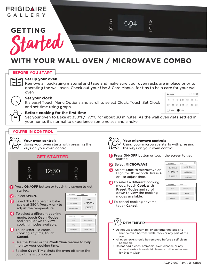 Image de la première page du manuel de l'appareil GCWM2767AD