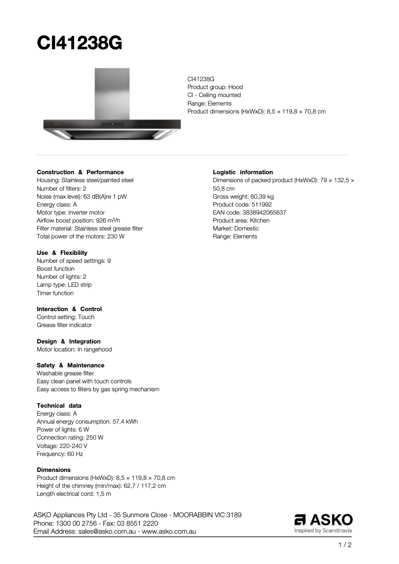 Image de la première page du manuel de l'appareil CI41238G