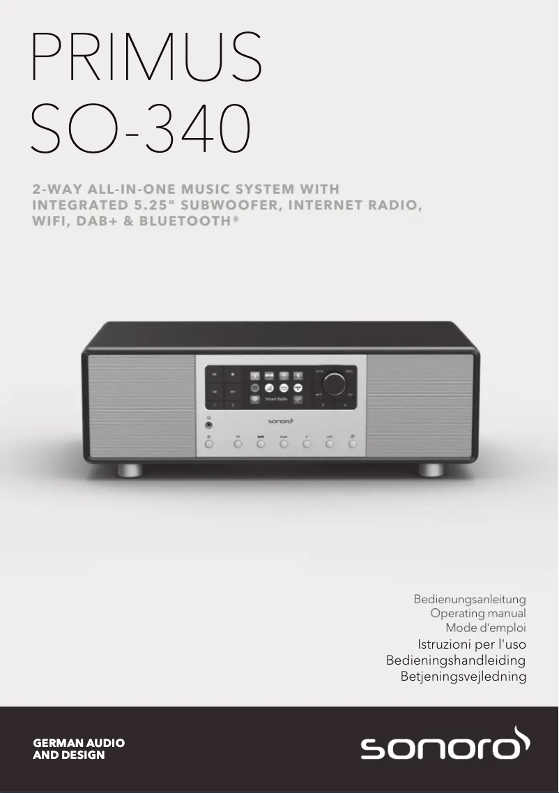 Página 1 del manual Manual de usuario Sonoro Primus SO-340