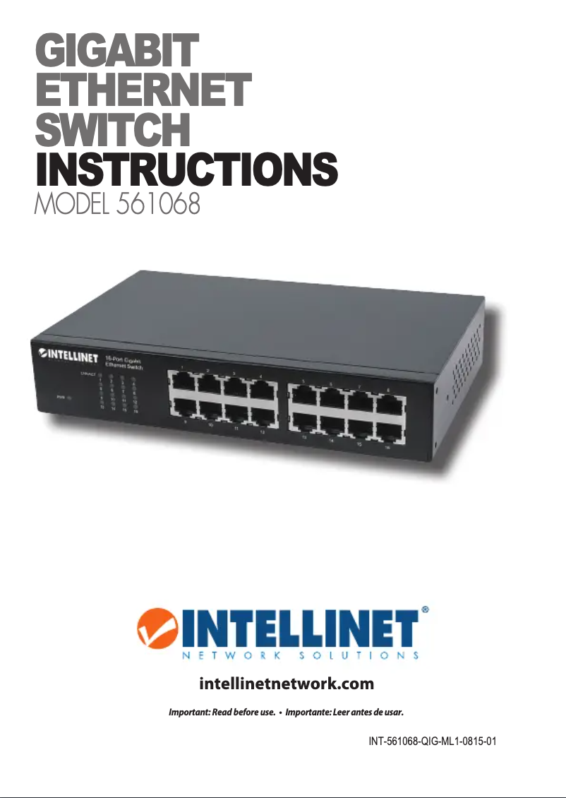 Page n°1 - Manuel utilisateur Intellinet 561068