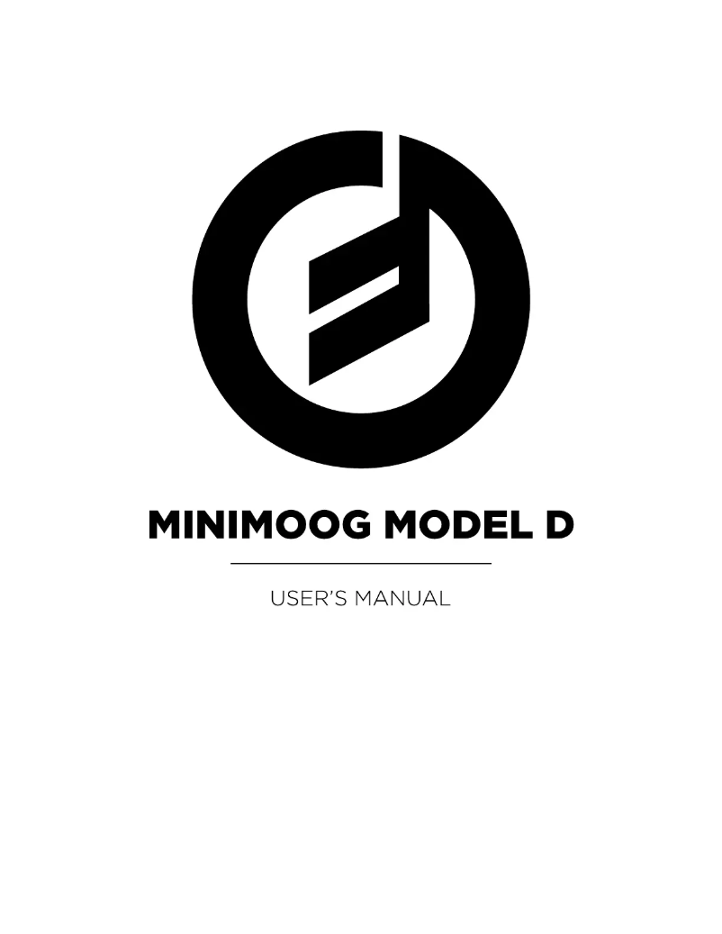 Image de la première page du manuel de l'appareil Minimoog Model D