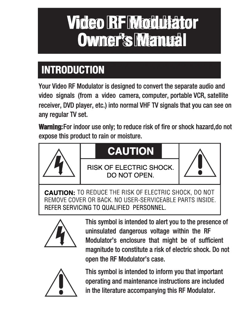 Image de la première page du manuel de l'appareil US2-PH61159
