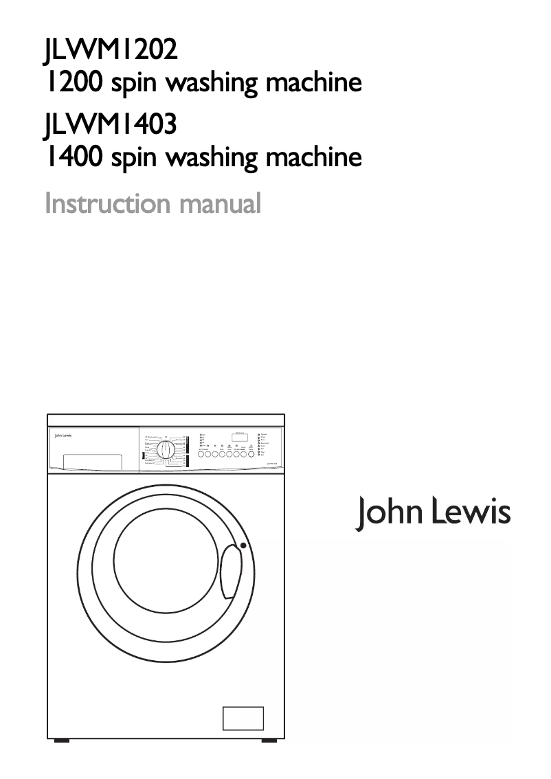 Page n°1 - Manuel utilisateur John Lewis JLWM 1202