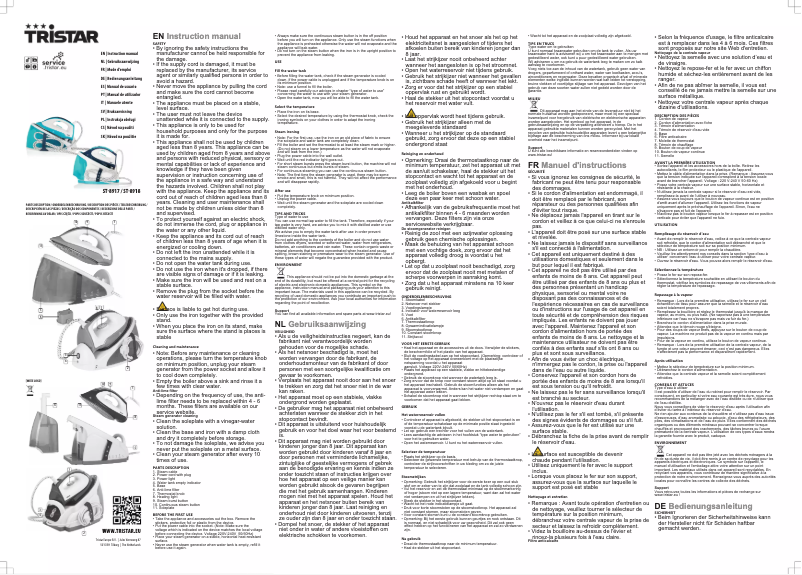 Page 1 de la notice Manuel utilisateur TriStar ST-8917