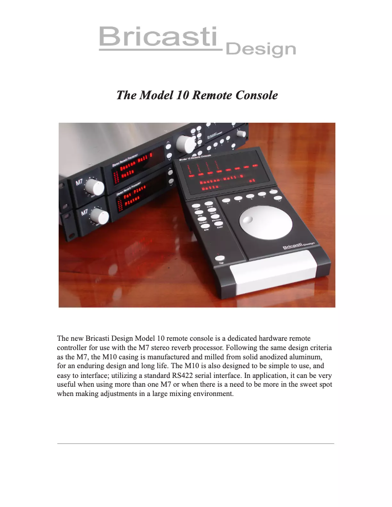 Image de la première page du manuel de l'appareil M10