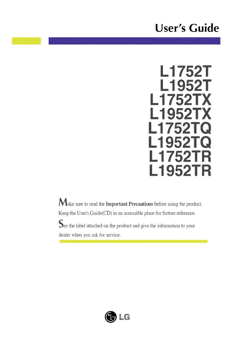 Página 1 del manual Manual de usuario LG L1952TQ