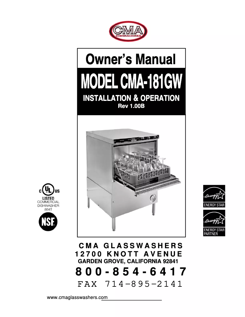 Image de la première page du manuel de l'appareil CMA-181GW