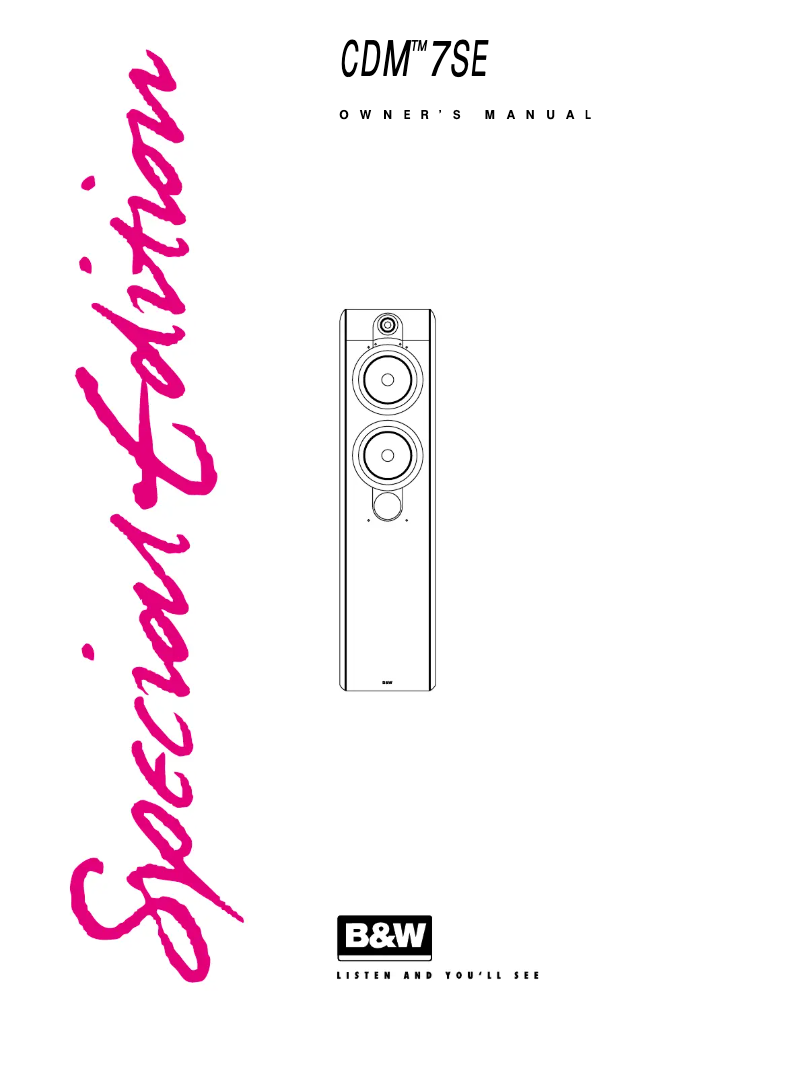 Página 1 del manual Manual de usuario Bowers & Wilkins CDM 7SE