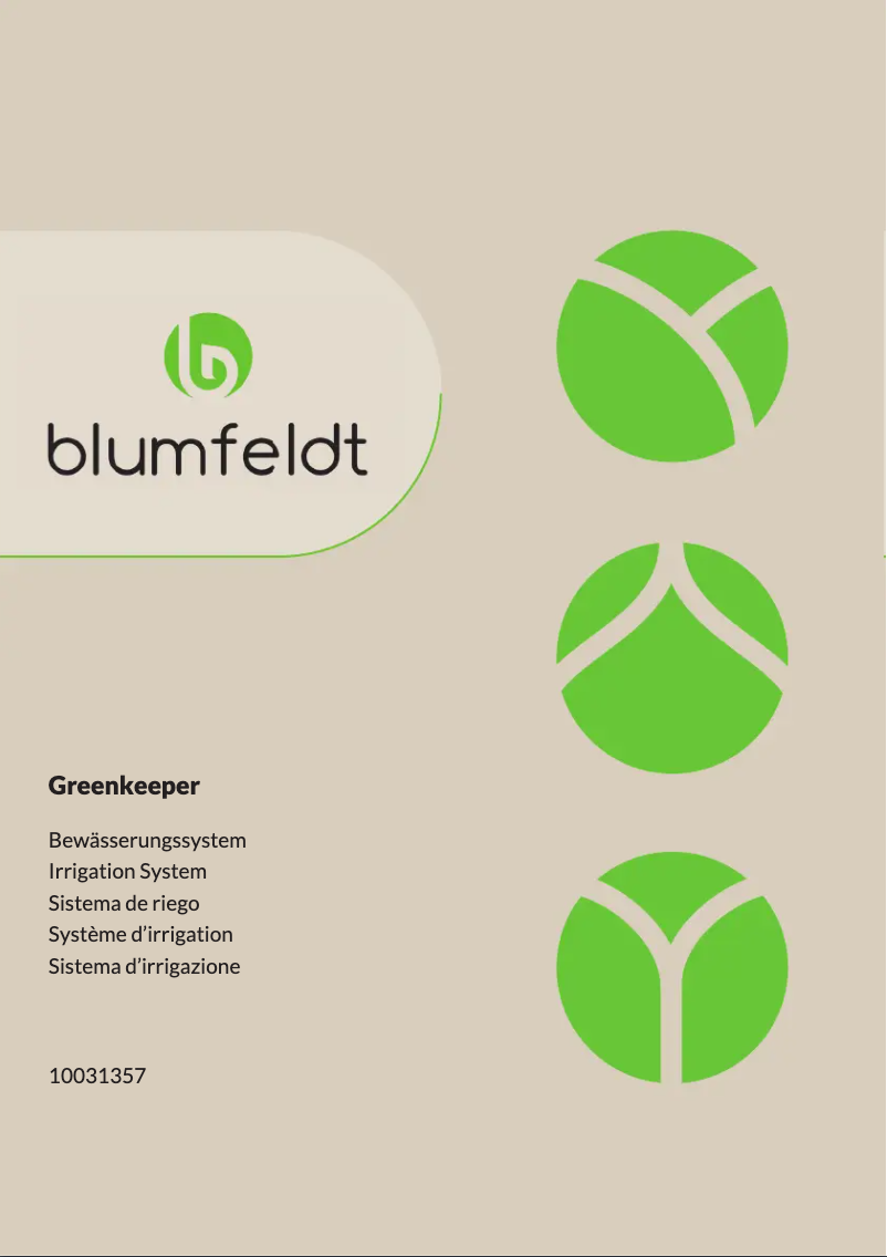 Page 1 de la notice Manuel utilisateur Blumfeldt Greenkeeper