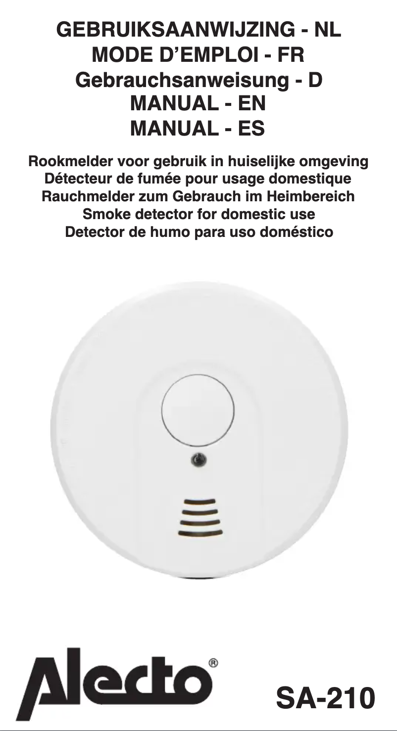 Image de la première page du manuel de l'appareil SA-210